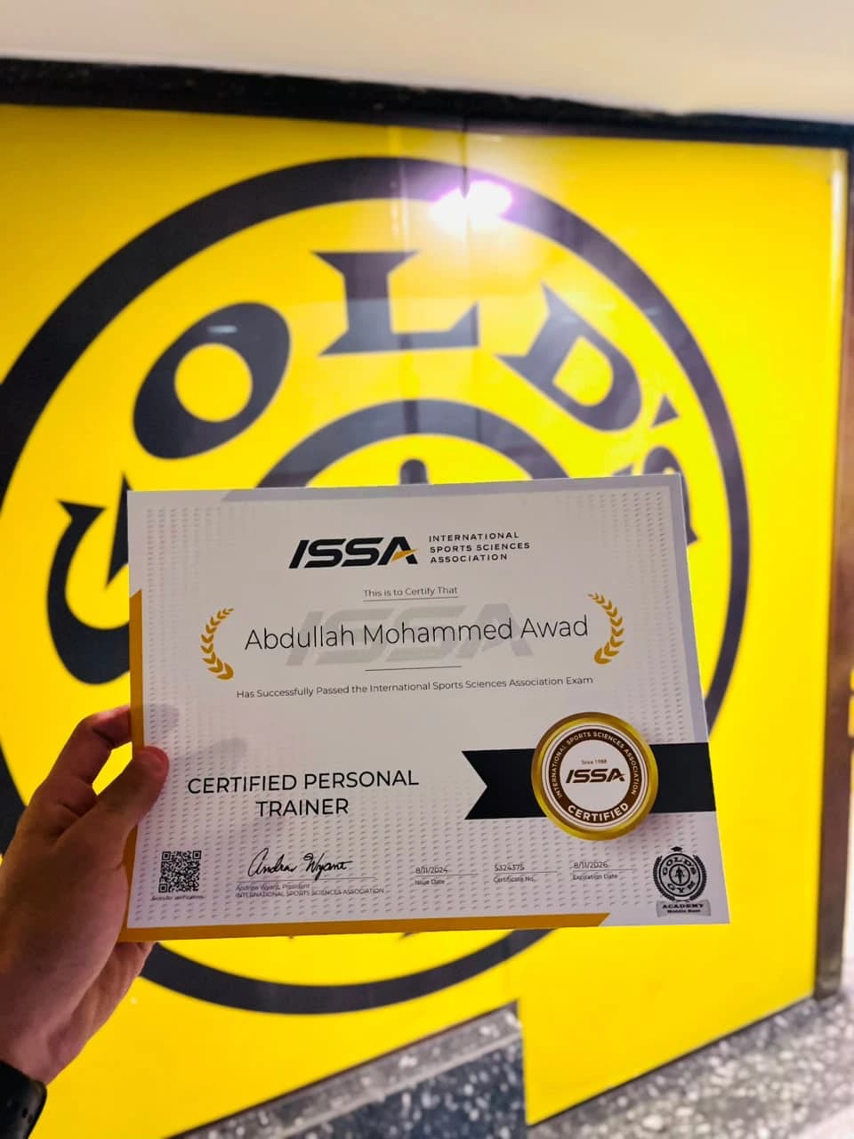 ISSA personal trainer certificate